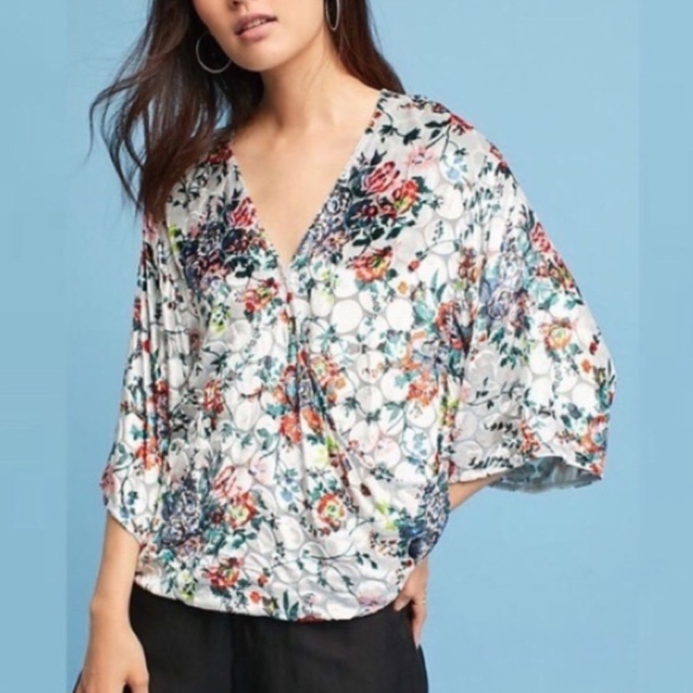 Anthropologie Maeve UMI Velvet Top